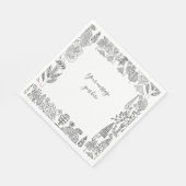 Serviette En Papier Vos arbres de message Illustrations en noir et bla (Coin)