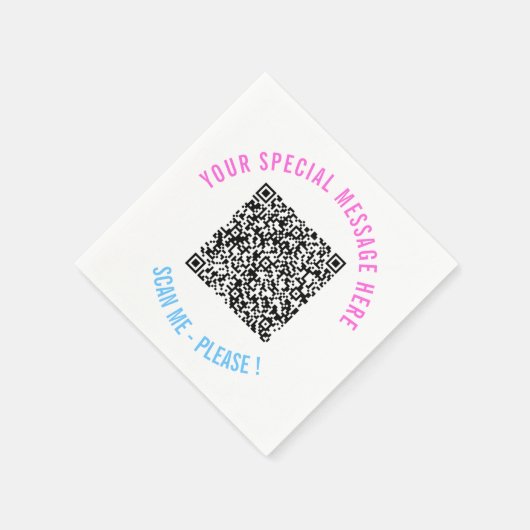 Serviette En Papier Vos informations d'analyse de code QR Naples avec (Coin)