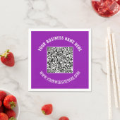 Serviette En Papier Vos informations de code QR Texte personnalisé et  (En situation)