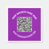 Serviette En Papier Vos informations de code QR Texte personnalisé et  (Devant)