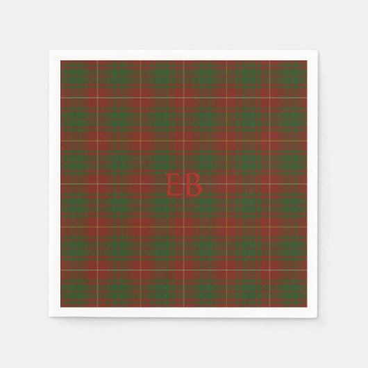 Serviette En Papier Vos initiales sur Bruce Clan tartan (Devant)