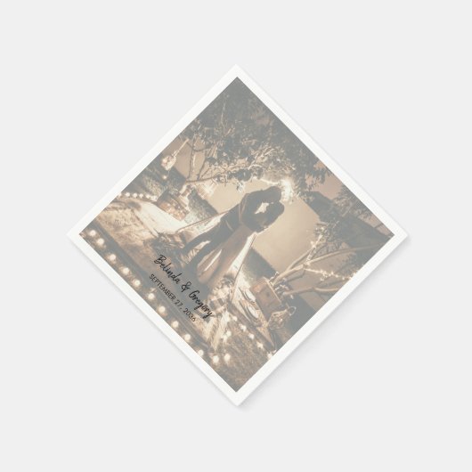 Serviette En Papier Vos propres photos Mariage passé (Coin)