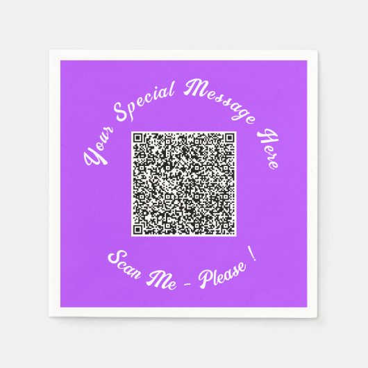 Serviette En Papier Vos serviettes de code QR exemple de texte et de c (Devant)
