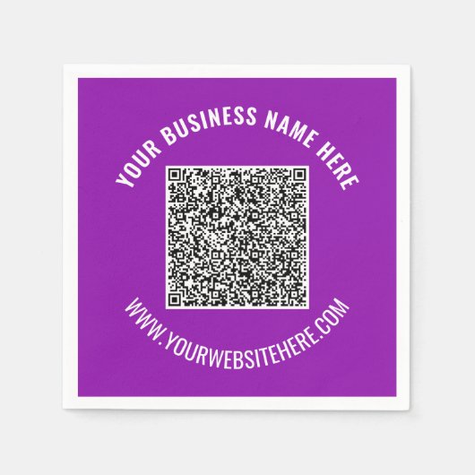 Serviette En Papier Vos serviettes de code QR Info Texte personnalisé  (Devant)