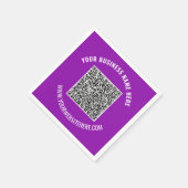 Serviette En Papier Vos serviettes de code QR Info Texte personnalisé  (Coin)
