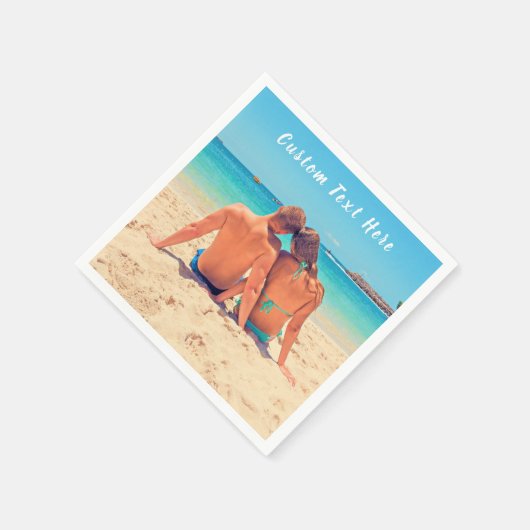 Serviette En Papier Vos serviettes photo préférées avec nom de texte p (Coin)