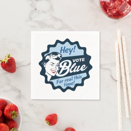 Serviette En Papier Vote Blue pour Real This Time Retro (En situation)