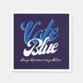 Serviette En Papier Vote Blue Retro Style Word Art Papier (Devant)