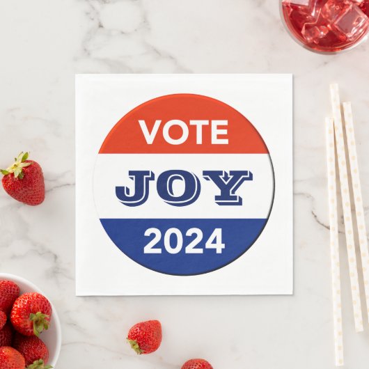 Serviette En Papier Vote Joy 2024 Harris Walz (En situation)