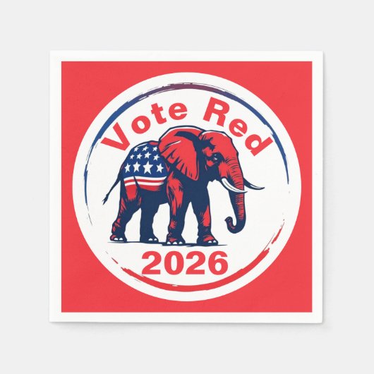 Serviette En Papier Vote Red 2026 (Devant)