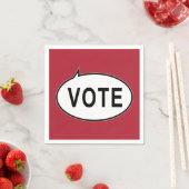Serviette En Papier VOTE - Rouge (En situation)