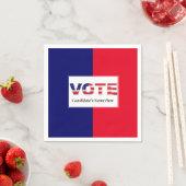 Serviette En Papier Vote Rouge/Bleu (En situation)