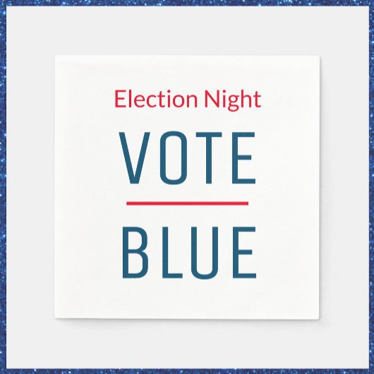 Serviette En Papier Voter Blue Election Night Naples
