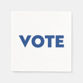 Serviette En Papier "Voter" Papier blanc bleu serviette (Devant)