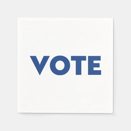 Serviette En Papier "Voter" Papier blanc bleu serviette (Devant)