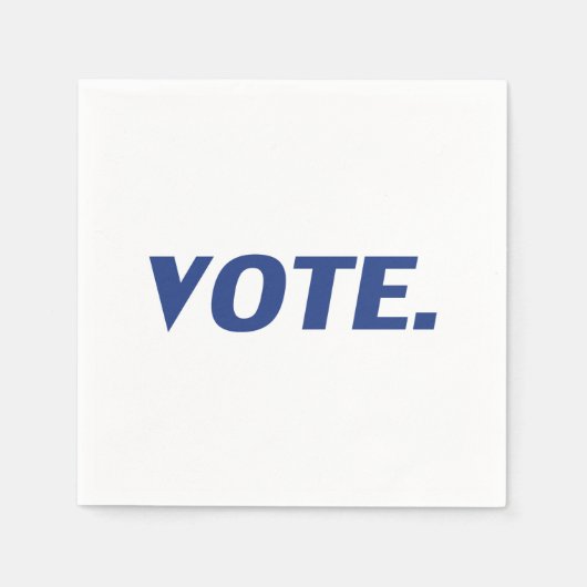 Serviette En Papier "Voter" Papier blanc bleu serviette (Devant)