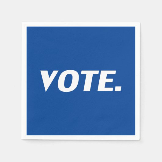 Serviette En Papier "Voter" Papier blanc bleu serviette (Devant)
