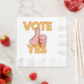 Serviette En Papier Votez oui (En situation)