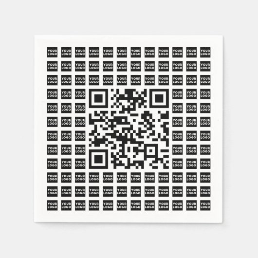 Serviette En Papier Votre code QR Logo/Image Carrelé et modifiable (Devant)