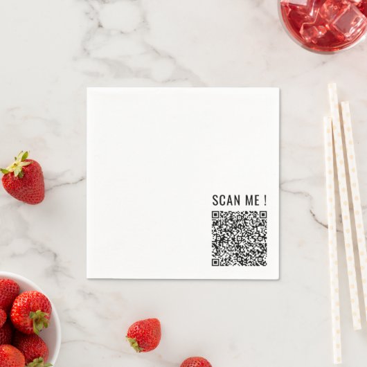 Serviette En Papier Votre code QR Scan Info Texte de serviettes person (En situation)