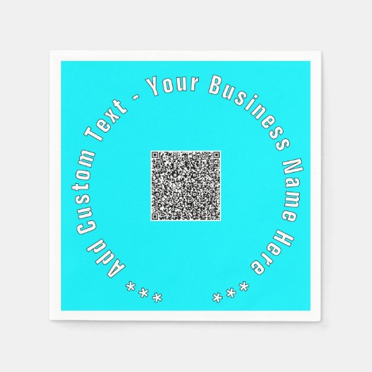 Serviette En Papier Votre code QR Texte et couleurs personnalisés serv (Devant)