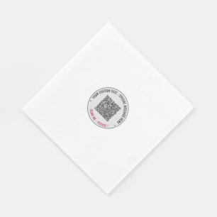 Serviette En Papier Votre code QR Texte personnalisé et couleurs servi
