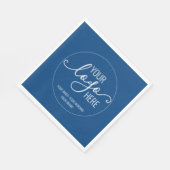 Serviette En Papier Votre entreprise Logo Branding Chic Navy Blue (Coin)