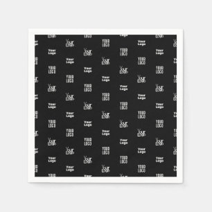 Serviette En Papier Votre logo   3 Logo Motif Design modifiable noir