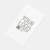 Serviette En Papier Votre logo avec code QR et texte modifiables (Coin)