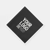 Serviette En Papier Votre logo avec code QR et texte modifiables (Coin)