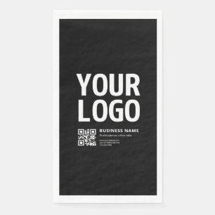 Serviette En Papier Votre logo avec QR code et texte modifiables