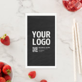 Serviette En Papier Votre logo avec QR code et texte modifiables (En situation)