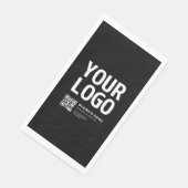 Serviette En Papier Votre logo avec QR code et texte modifiables (Coin)