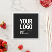 Serviette En Papier Votre logo avec QR code et texte modifiables (En situation)