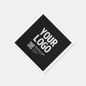 Serviette En Papier Votre logo avec QR code et texte modifiables (Coin)