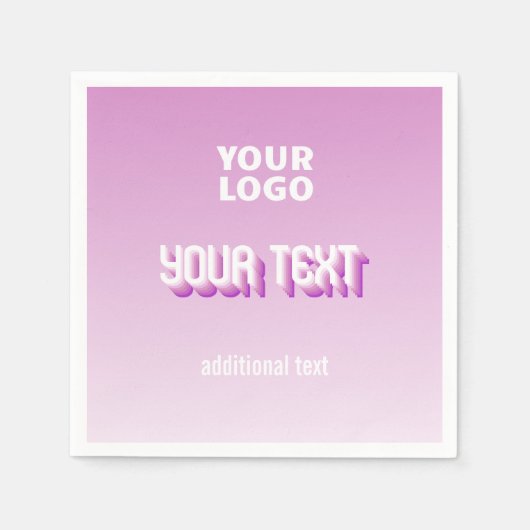 Serviette En Papier Votre logo avec texte rétro-moderne modifiable (Devant)