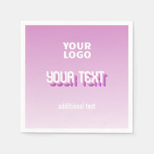 Serviette En Papier Votre logo avec un texte rétro-moderne modifiable