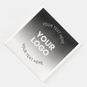 Serviette En Papier Votre logo | Dégradé noir & blanc moderne modifiab (Coin)