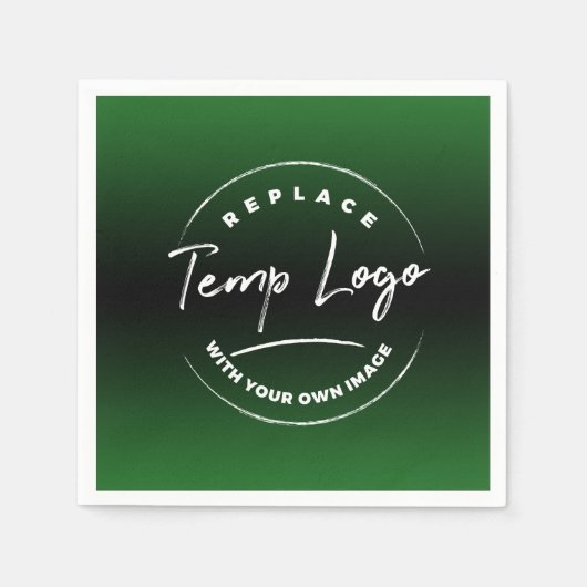 Serviette En Papier Votre logo d'entreprise ou votre image vert noir O (Devant)