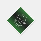 Serviette En Papier Votre logo d'entreprise ou votre image vert noir O (Coin)