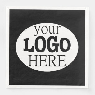 Serviette En Papier Votre logo d'entreprise personnalisé en noir