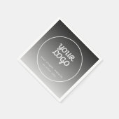 Serviette En Papier Votre logo et texte | Dégradé gris foncé (Coin)