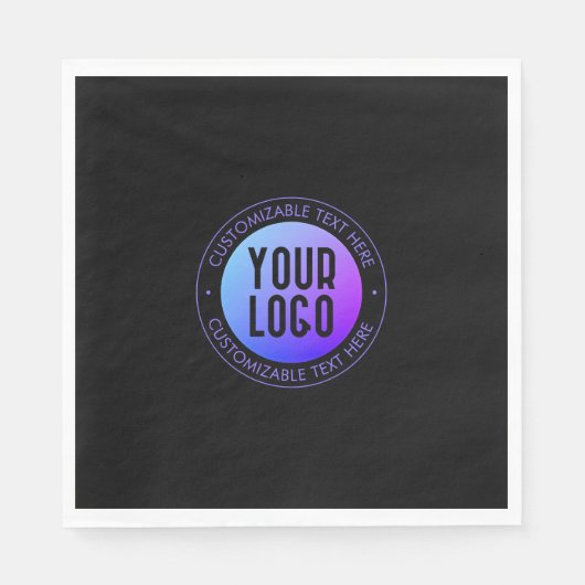 Serviette En Papier Votre logo & moderne bleu & violet Ombre dégradant (Devant)