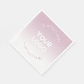 Serviette En Papier Votre logo | Moderne Dusty Rose & Blanc Ombre (Coin)