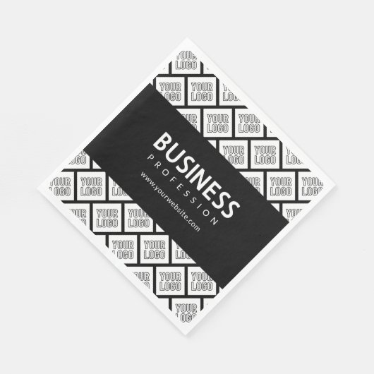 Serviette En Papier Votre logo Motif et nom commercial modifiable (Coin)