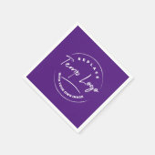 Serviette En Papier Votre logo ou image d'entreprise Royal Purple (Coin)