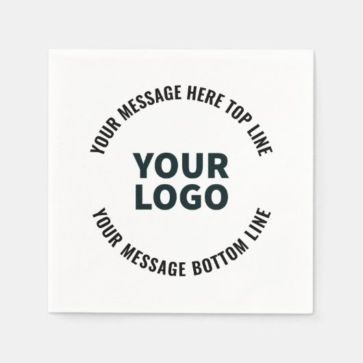 Serviette En Papier Votre logo ou image | Texte modifié en gras (Devant)