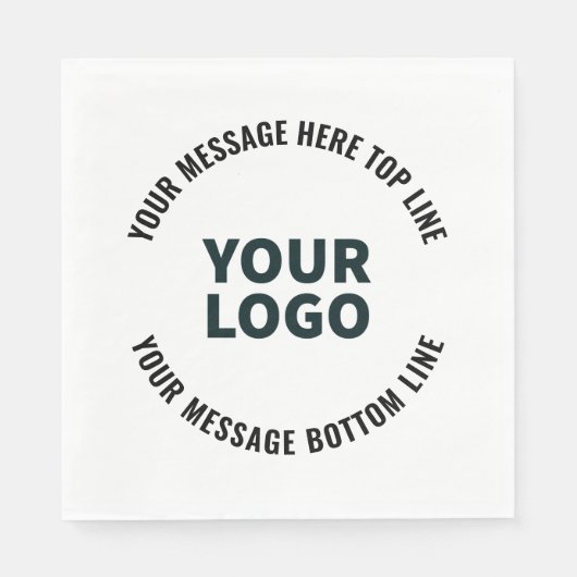 Serviette En Papier Votre logo ou image | Texte modifié en gras (Devant)