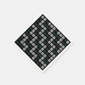 Serviette En Papier Votre logo ou image | Zig Zag Motif avec deux imag (Coin)