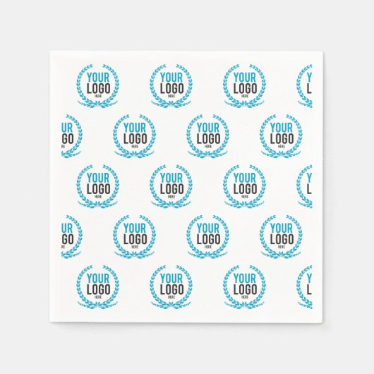 Serviette En Papier Votre logo personnalisé | Image partout sur motif (Devant)